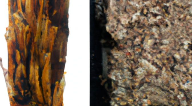 Side-by-side images of biomass materials and fossil fuels.
