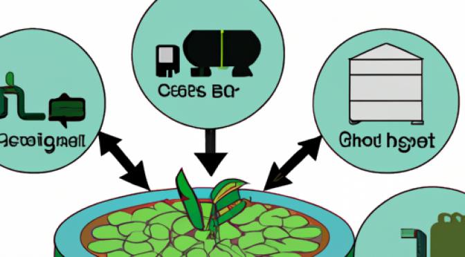 Diagram illustrating the components of biogas.