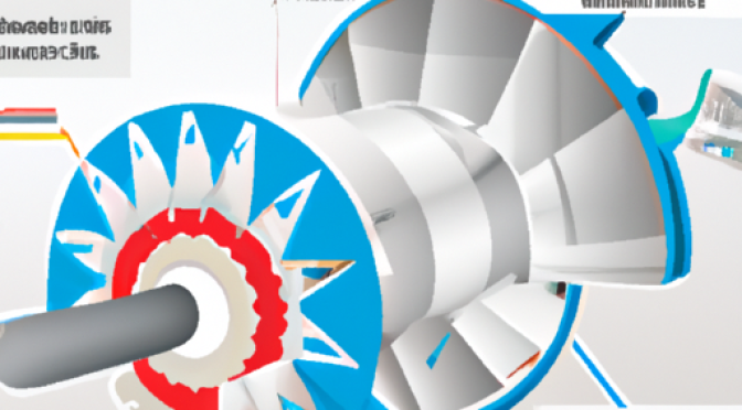 Cross-section of a turbine showcasing its mechanism, infographic