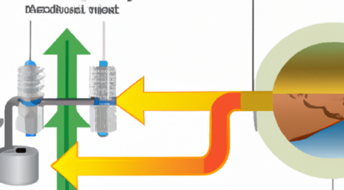 Diagram showing geothermal energy being fed into an electrical grid.