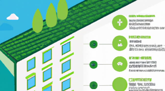 Building with green roof benefits infographic