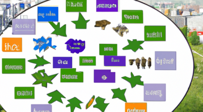 Biodiversity on green roofs photo, environmental impact graph