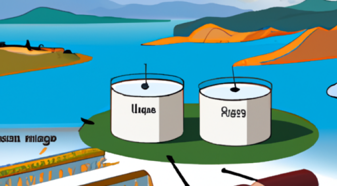 Reservoirs and storage tanks associated with a dam, illustration
