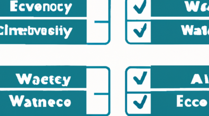 Water efficiency label on products, consumer choice infographic