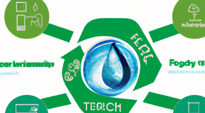 Green technology in water recycling infographic, photo