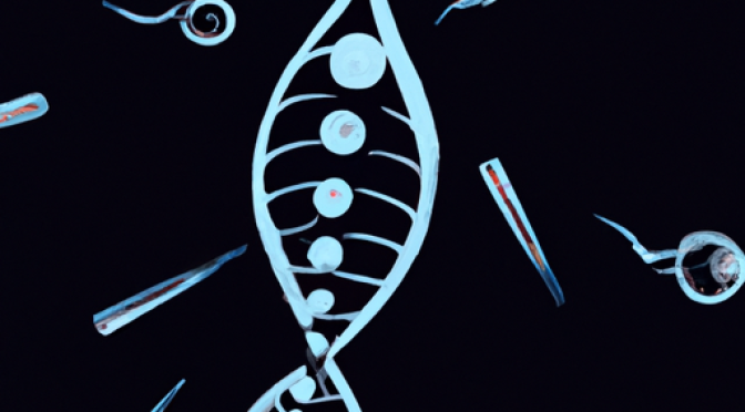 digital fancy illustration, powerful colours, CRISPR-Cas9, genome editing tool, gene therapy.