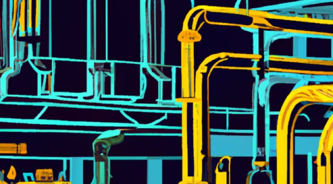 digital fancy illustration, powerful colours, Energy recovery systems, utilizing waste heat, efficiency optimization.