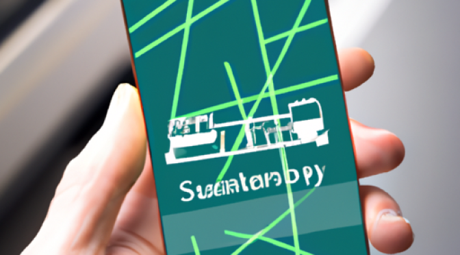 Sustainable transit app screenshot, smart mobility concept