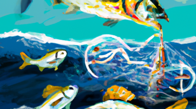 Genetic methods in sustainable fishery management, ocean conservation, realistic digital painting