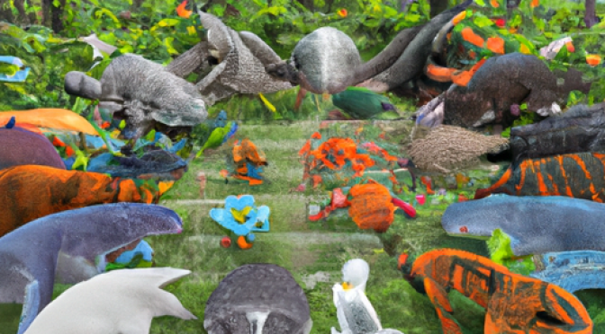 VR/AR biodiversity education program, endangered species visualization