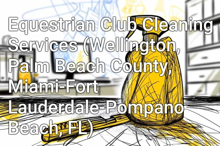 Equestrian Club Cleaning Services (Wellington, Palm Beach County, Miami-Fort Lauderdale-Pompano Beach, FL)