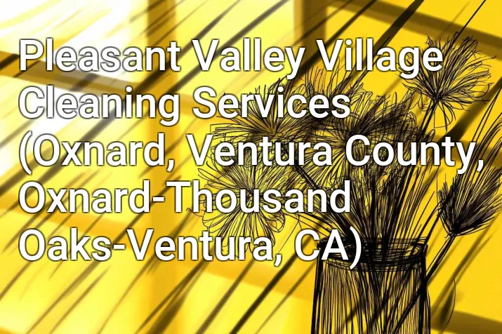 Pleasant Valley Village Cleaning Services (Oxnard, Ventura County, Oxnard-Thousand Oaks-Ventura, CA)