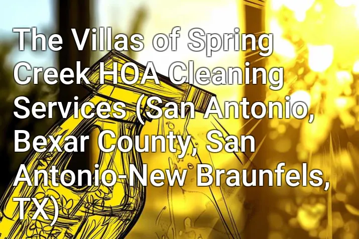 The Villas of Spring Creek HOA Cleaning Services (San Antonio, Bexar County, San Antonio-New Braunfels, TX)